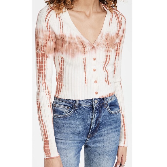 525 America Tie Dye Wide Rib Cardigan 
